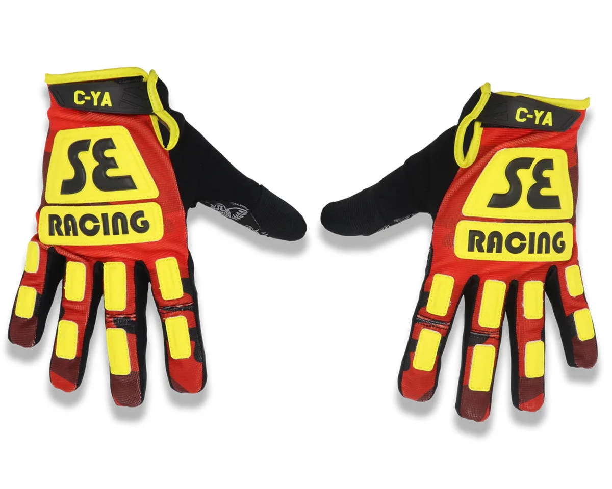 SE Bikes Retro Gloves (Red Camo / Yellow) (3XL)